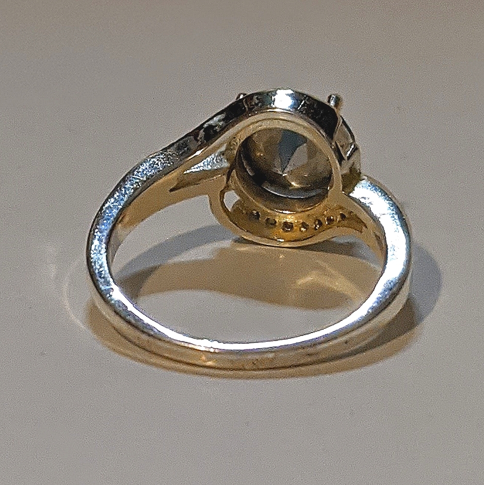 Silver-Tone Pavé & Stone Twist Ring size 8 - Picture 3 of 6